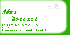 akos mocsari business card